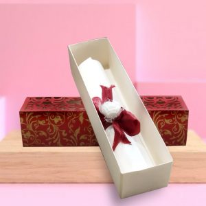 Laser Cut Scroll Wedding Invitation Box Red